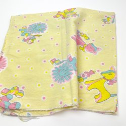 Gelbe Vintage-Babydecke aus Flanell