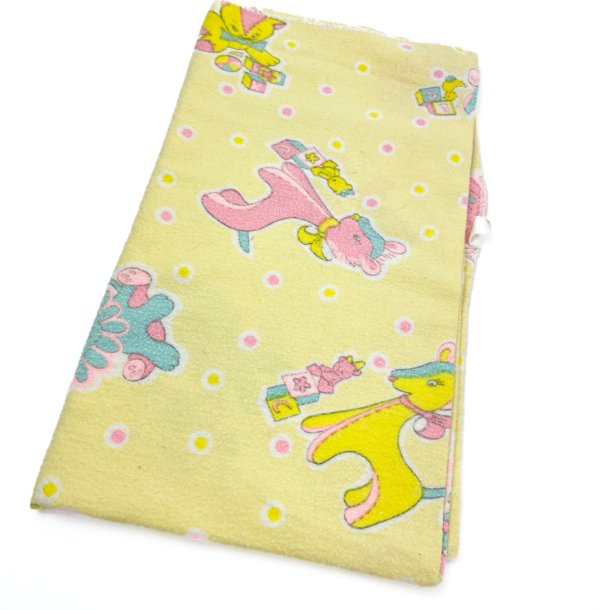 Gelbe Vintage-Babydecke aus Flanell