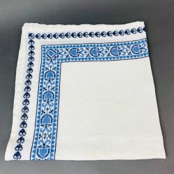 Vintage lysedug med bl� broderi