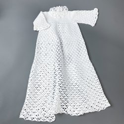 Hklet hvid vintage dbskjole