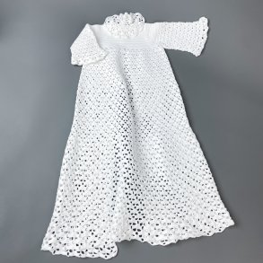 Hklet hvid vintage dbskjole