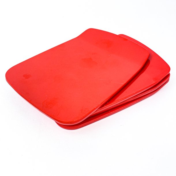 Retro rote Frhstcksbrettchen von Rosti  Set mit vier Stck