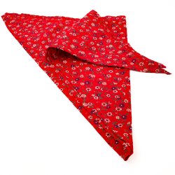 Rotes Retro-Bandana mit Blumenmuster