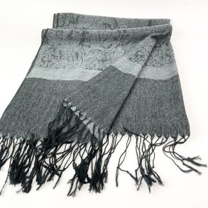 Dunkelgraues Vintage-Pashmina-Tuch.