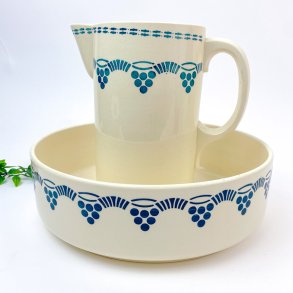 Antikes Waschschssel-Set aus Fayence