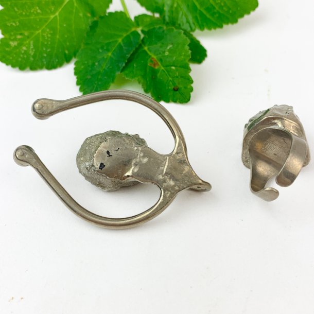 Versilbertes Schmuckset mit Amethyst - Chromica, Dnemark.