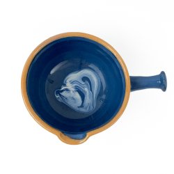 Blaue Retro-Keramikkasserolle  