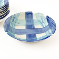 Mslischale mit blauen Karos  