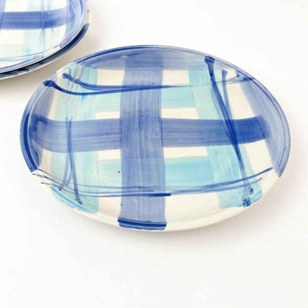 Retro desserttallerken med bl tern