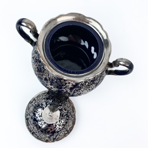 Mitternachtsblaue Vintage-Zuckerschale