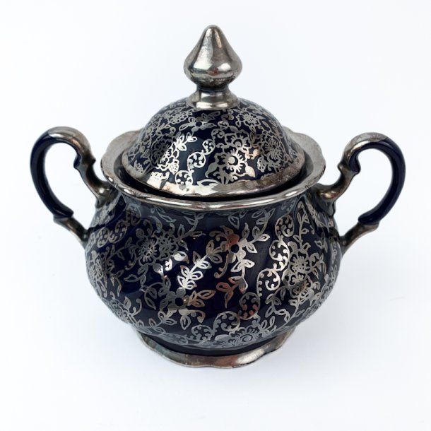 Mitternachtsblaue Vintage-Zuckerschale