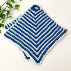 Hklede bl og hvide retro grydelapper