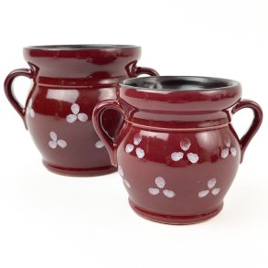 Zwei rde retro bertopfe  Strehla.