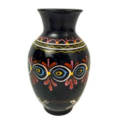 Handbemalte Vintage-Vase mit krftigen Farben