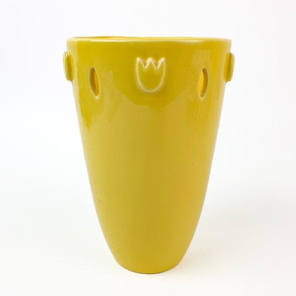 Stor gul retro tulipanvase