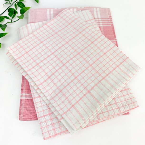 Tre rosa retro viskestykker