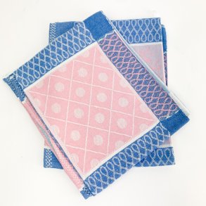 To retro viskestykker i rosa og bl