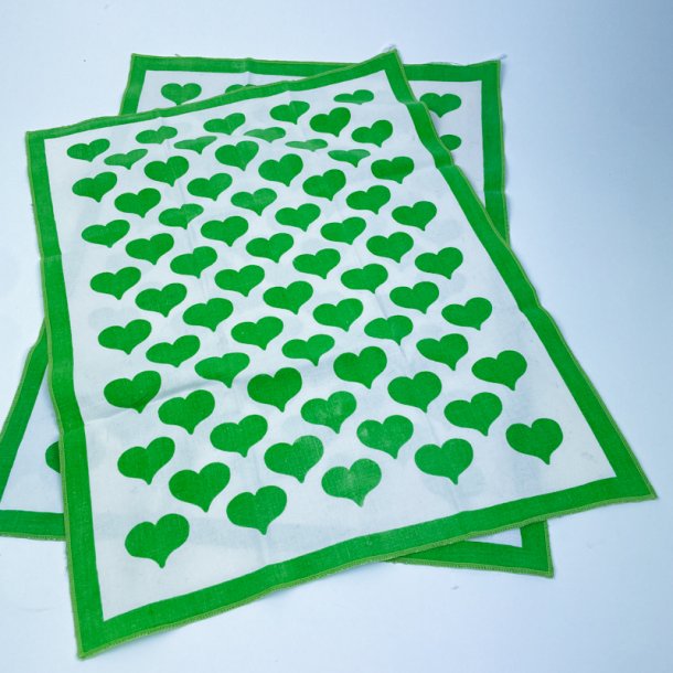 Gr�nne retro hjerte viskestykker