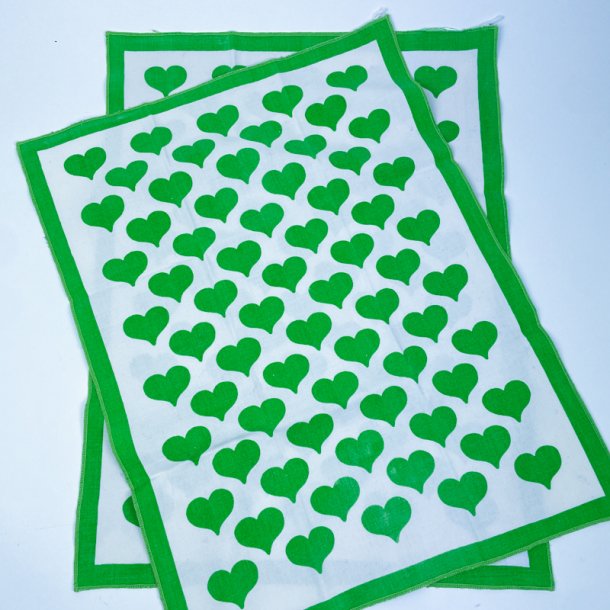 Gr�nne retro hjerte viskestykker