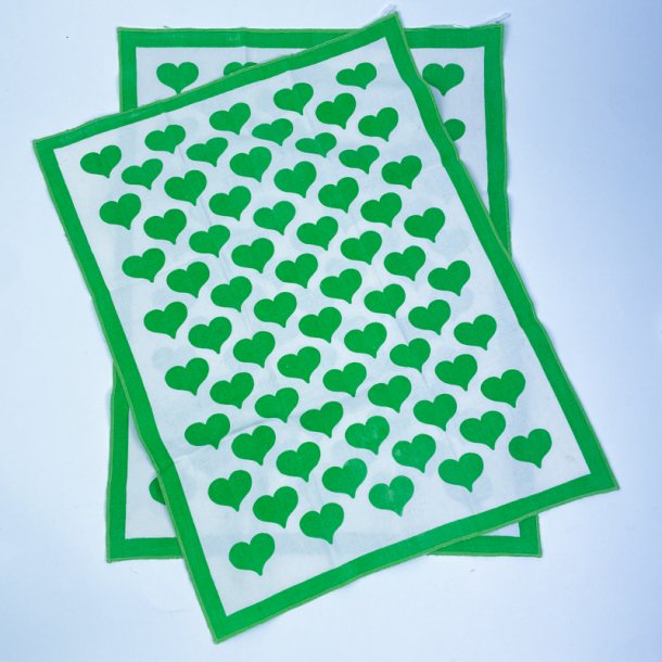 Gr�nne retro hjerte viskestykker