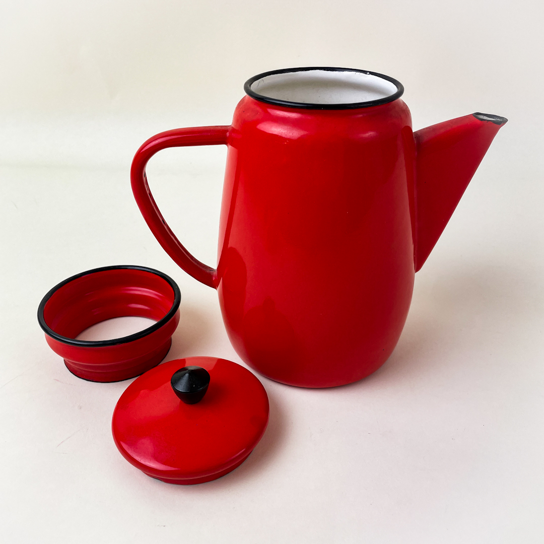camouflage jug Modernisere Madam Rød, emalje kaffekande - Borddækning - Art Nuvo - Antik & Vintage
