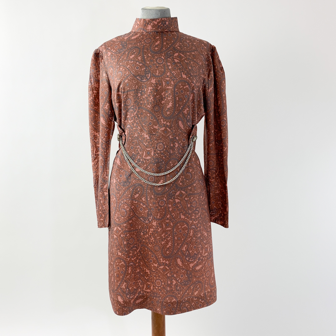 halv otte blandt Clip sommerfugl Lyngfarvet vintage kjole. Str 40 - Kjoler - Art Nuvo - Antik & Vintage